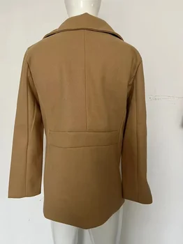 Men's Long Tweed Peacoat 4 New Mens Peacoat Long-sleeved Tweed Coat Autumn and Winter Fashion Solid Color Long Overcoats Large Size Male Jackets 4