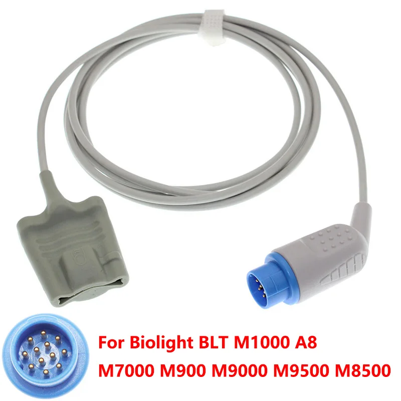 

Compatible With Spo2 Sensor of Biolight BLT M1000 A8 M7000 M900 M9000 M9500 M8500 Monitor Reusable Oximetry Cable 12pin 3m.