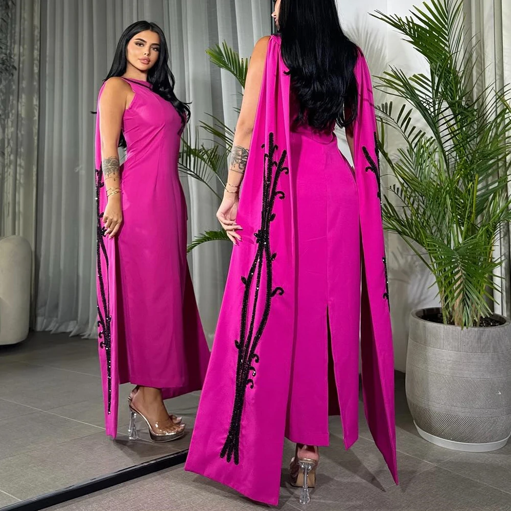 Customized Temperament Ankle Length Scoop Jersey Sleeveless Pleats Evening Dress Fashion Photo Color vestidos para mujer