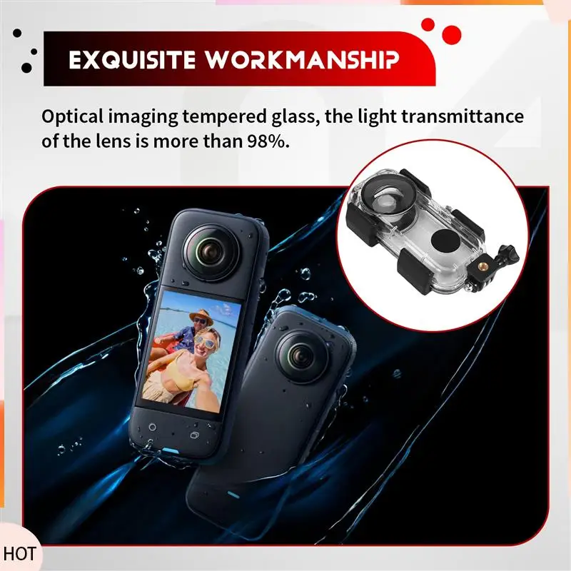 

News Waterproof Housing Case For Insta360 ONE X2, Underwater Dive Protective Shell 40M (131Ft) Aciton Camera Accessories