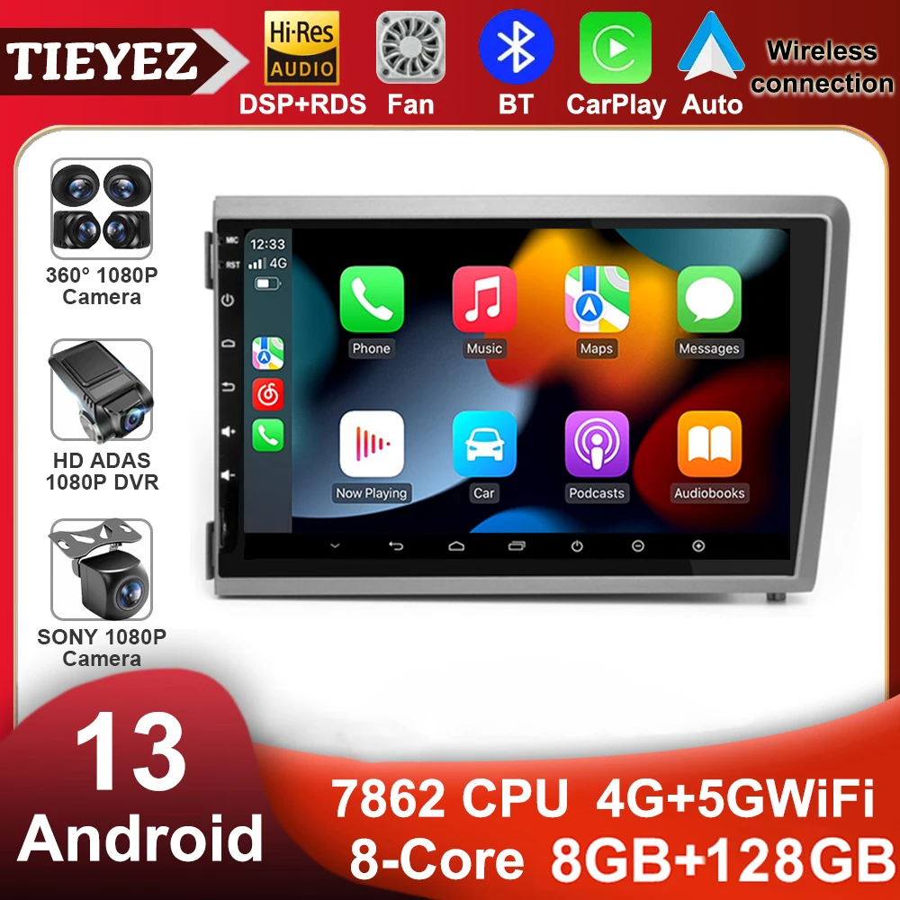 

Android 13 Car Radio For Volvo S60 V70 XC70 2000-2004 8+128G Stereo Multimedia Video Player GPS Audio Navigation BT Carplay Auto