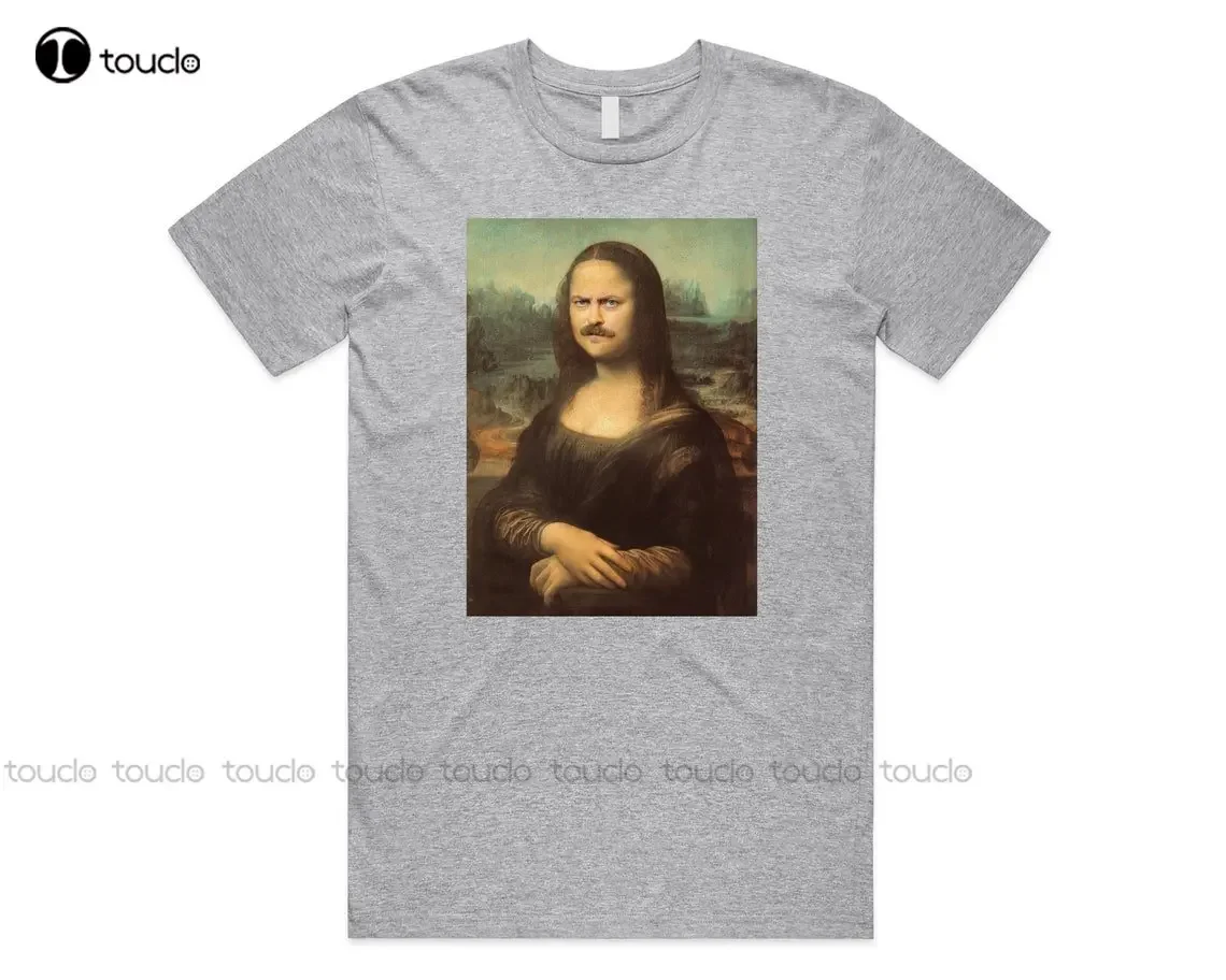 Ron Swanson Mona Lisa T-Shirt Tee Top Funny Shirt Gift Custom Aldult Teen Unisex Digital Printing Tee Shirts Custom Gift Xs-5Xl