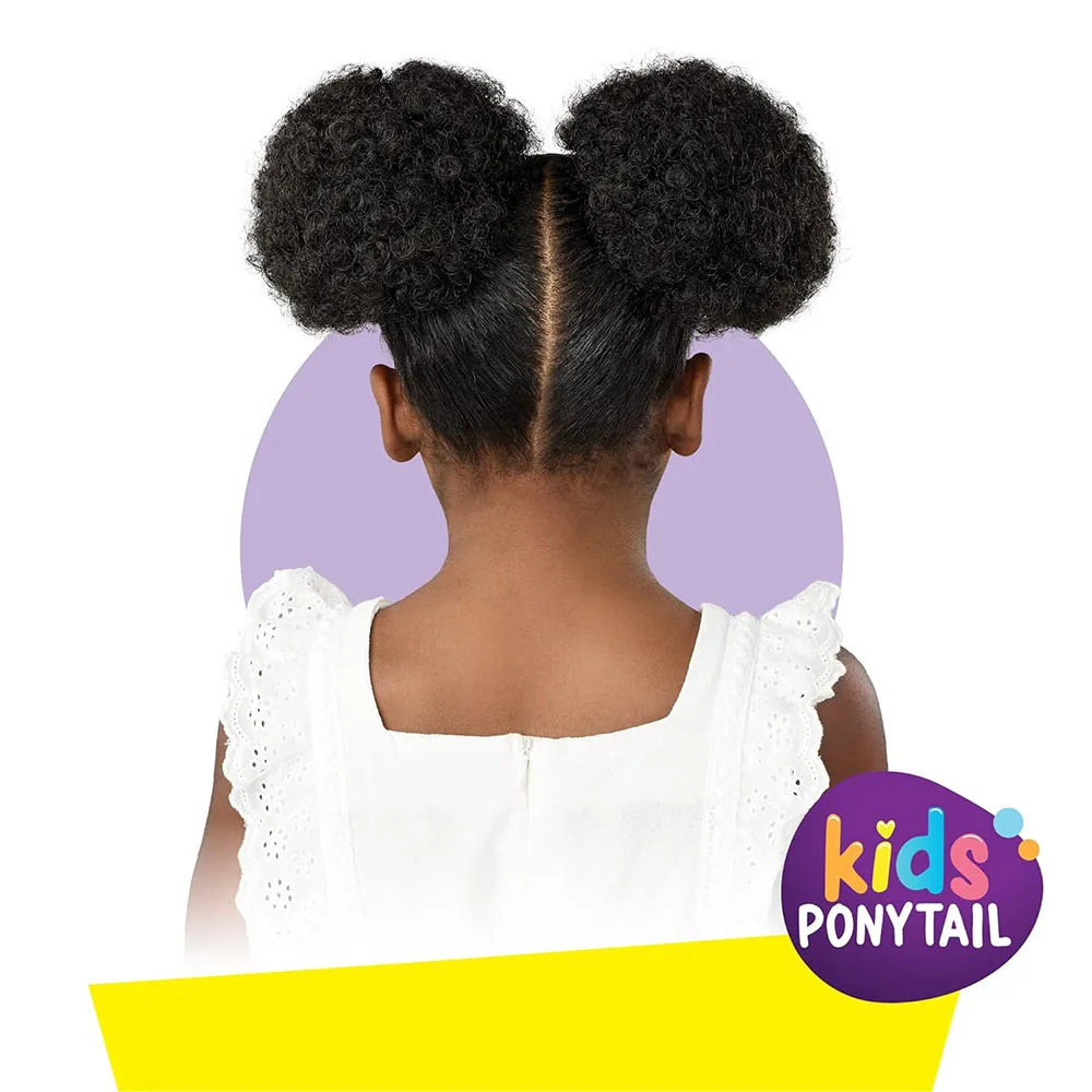 Afro Puff Drawstring Ponytail Extensions Synthetic Short Kinky Curly Hair Bun 2Pcs Updo Hairpieces for Black Women Girls