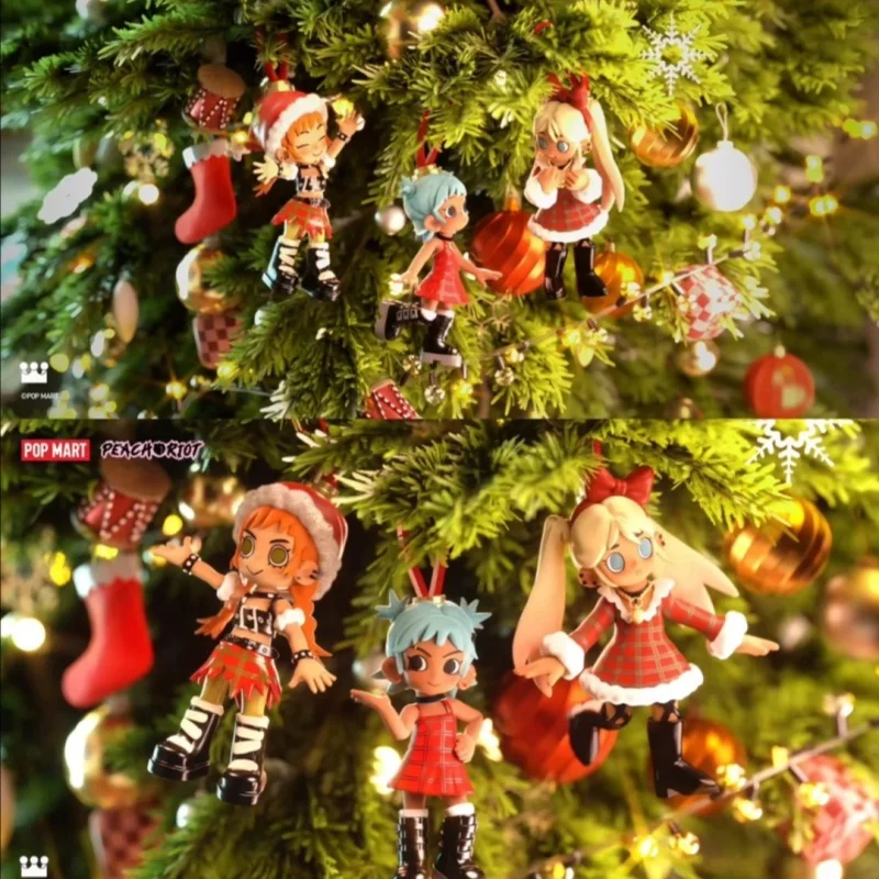 팝 마트 릴 피치 라이엇 홀리데이 스위트 시리즈 블라인드 박스 피규어 - 귀여운 복숭아 캐릭터 수집 세트와 서프라이즈 미스터리 팩