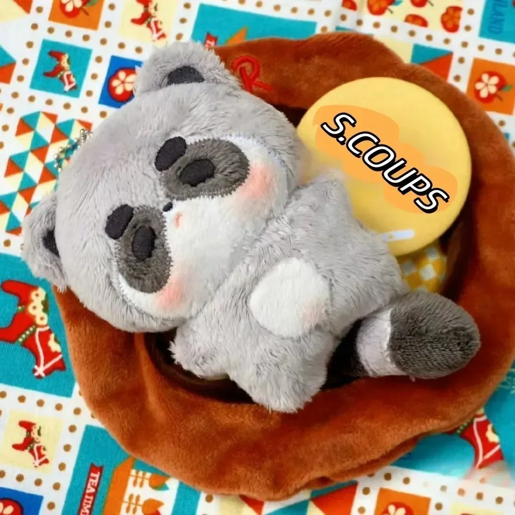 Kpop Idol S.COUPS Plush Keyring Plush Dolls Cute Cartoon Stuffed Animal Raccoon