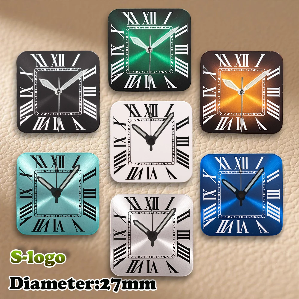 

S Logo 27mm Squar Sunburst Dial NH35/NH36 Movements Watches for men Watch Modification Accessories Repair Parts
