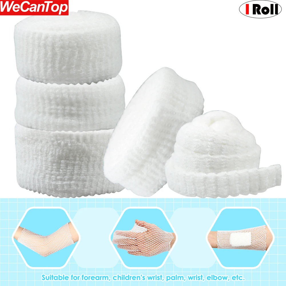 1Roll Gauze Fix Net Tubular Breathable Bandage Elastic Net Wound Dressing\'s for Adults Wrist Forearm Elbow Knee Ankle Kids Legs