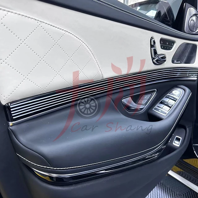 Maybach s w222 piano black interior panel, central control peach wood grain interior 6 12 18-piece set, interior modific