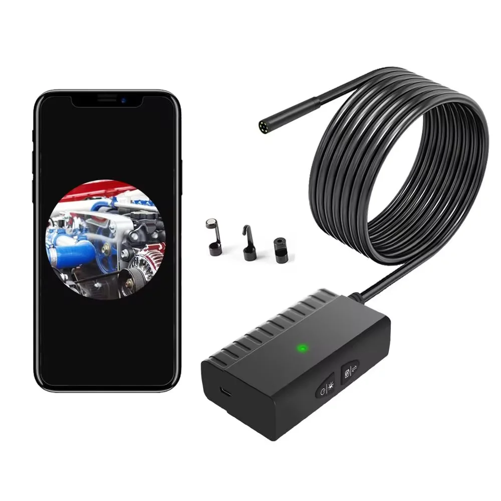Dearsee-Câmera Endoscópio WiFi, HD 1200P, Câmera Endoscópica Automotiva, 6LED, Câmera Snake para IOS, Android, iPhone, 5,5mm