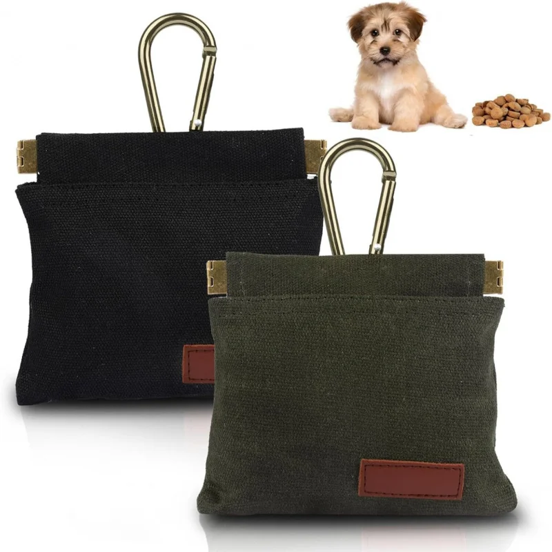 

【2 Pack Dog Treat Bag】Waist-Attachable Snack Pouch, Portable Reward Bag for Outdoor Training, Walking, Hiking