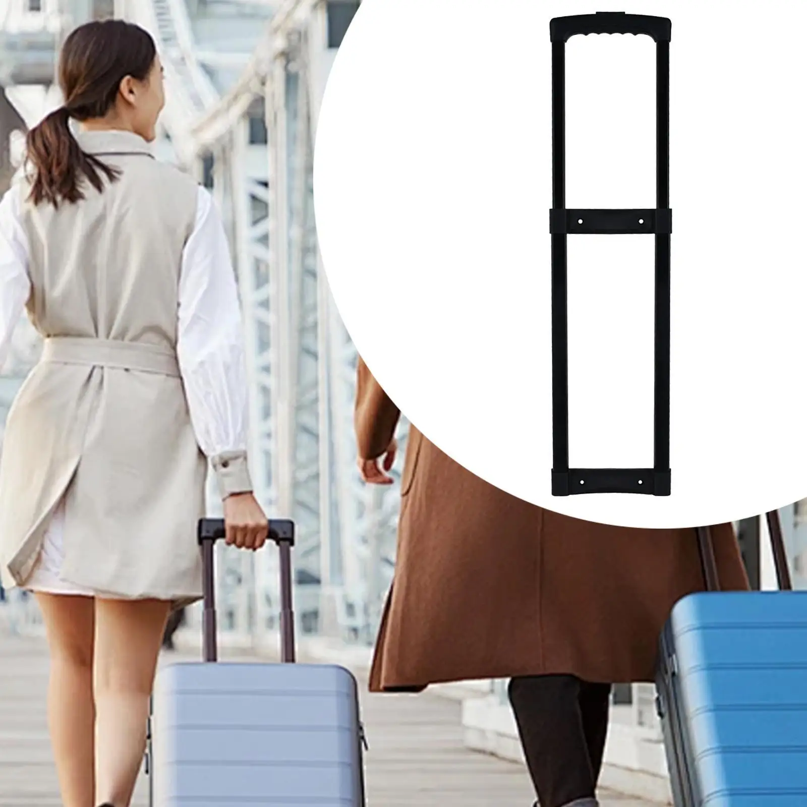 

Replacement Travel Luggage Extendable Handle Replace Parts Lightweight Simple Assembly Wear Resistant Metal Frame DIY Accessory