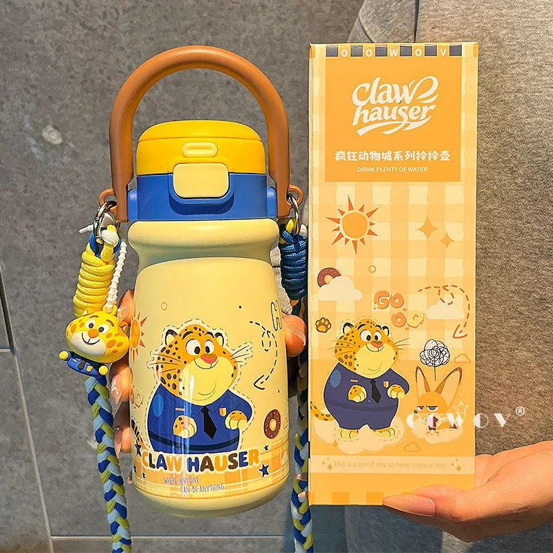 

Новая термокружка Judy Nick из нержавеющей стали, дизайн «Зверополис», для студентов, школьников, портативная, в подарок