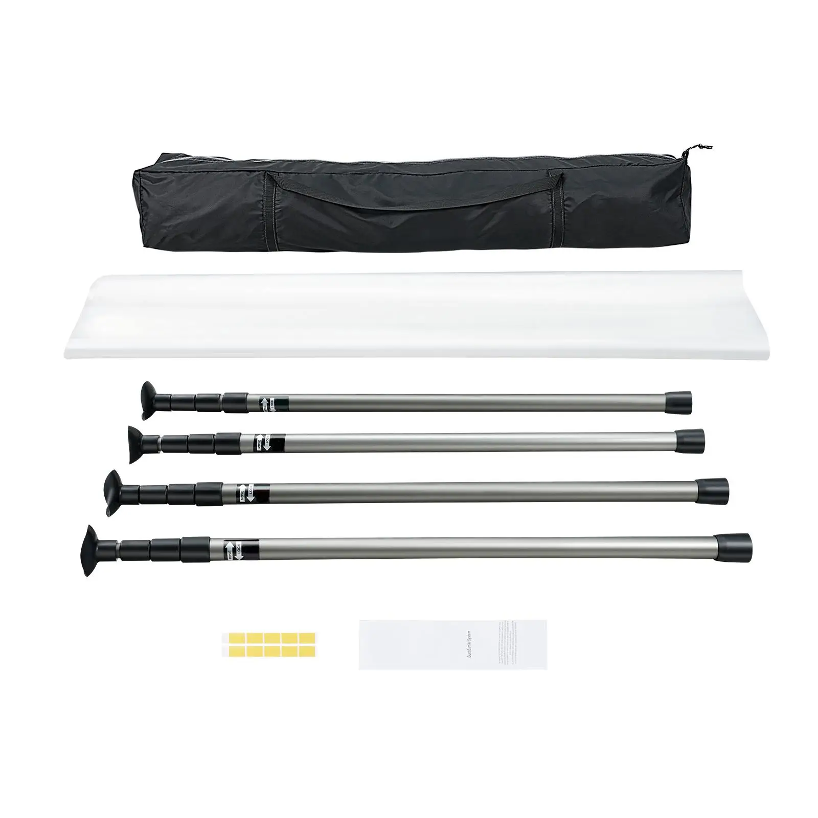 Dust Barrier Poles Carry Bag 10 Ft 4 Telescoping Poles with 32.8x13.12 Ft Plastic Film for interior Decoration and Painting Projects