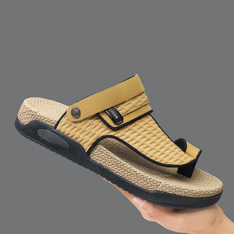 

Weave Trend Spotting Men's Slippers 2026 Men Sandals Summer Casual Footwear Fashion Anti Slip Male Shoes Wear-Resistant Rubber 7