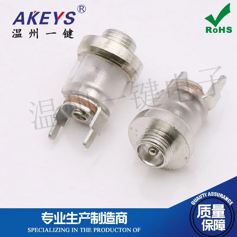 10 PCS DC power socket DC-035-1 translucent belt threaded charging socket base two-legged DC power switch