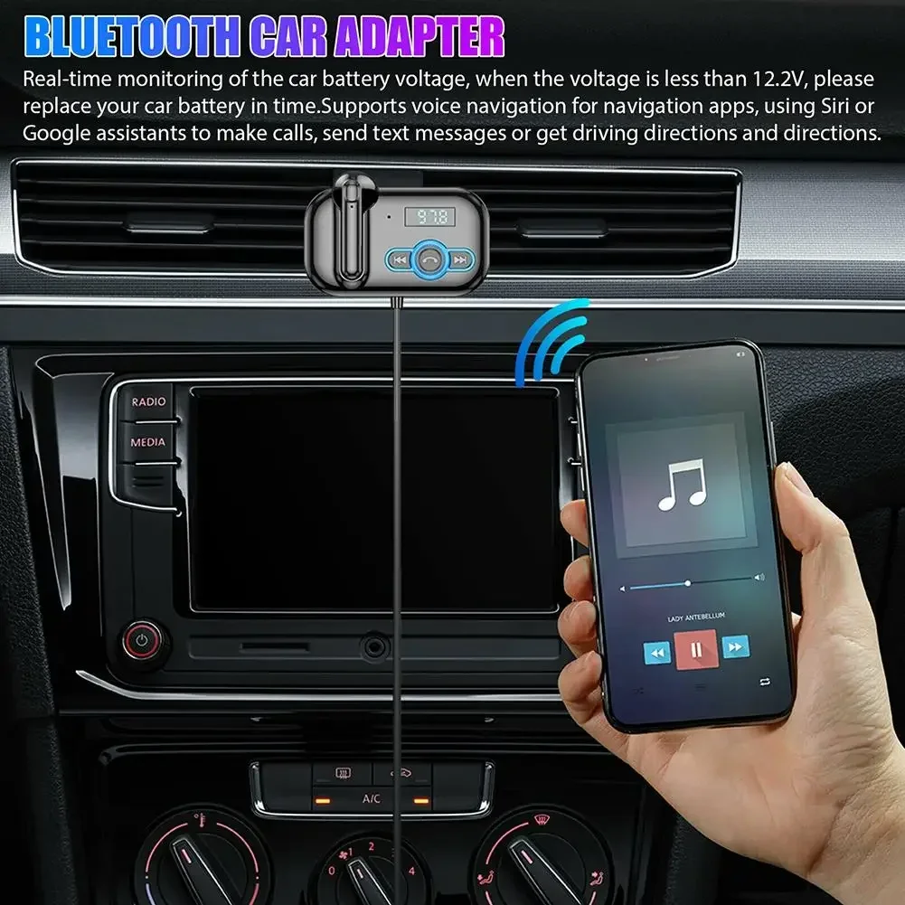 Handsfree Bluetooth-compatible Fm Transmitter Wireless Radio Adapter Car Kit Multi-function Car Mp3 Player Dual Usb Charger