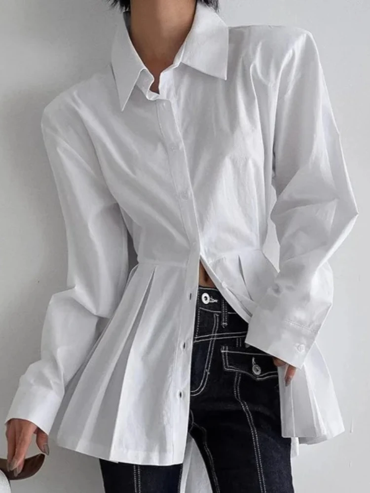 

New in Spring Autumn Women Long Sleeve Tops Front Cotton Shirt Dress Loose Casual Office Blouse Soft Comfortable Female Clothing