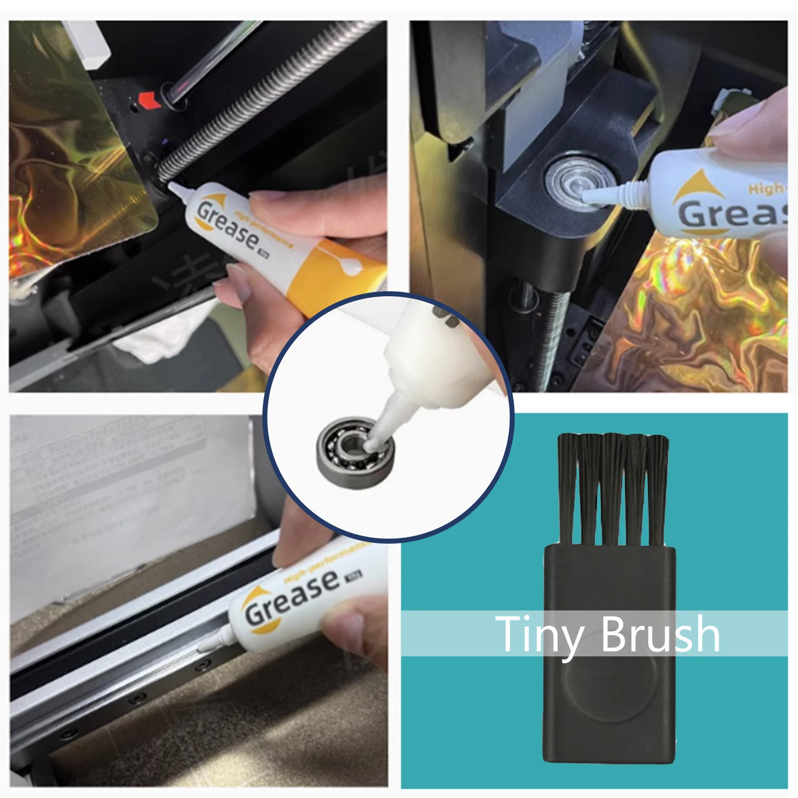 زيت تشحيم شحم الطابعة ثلاثية الأبعاد، يقلل من الضوضاء بشكل جيد لملحقات الطابعة ثلاثية الأبعاد Creality Ender3 Bambu Lab P1 X1 Elegoo Anycubic #2