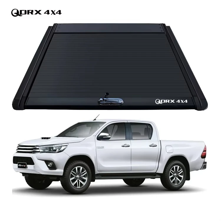 

Pickup Truck Parts Black Aluminum Alloy Double Pickup Truck Bed Tonneau Cover for Hilux Vigo