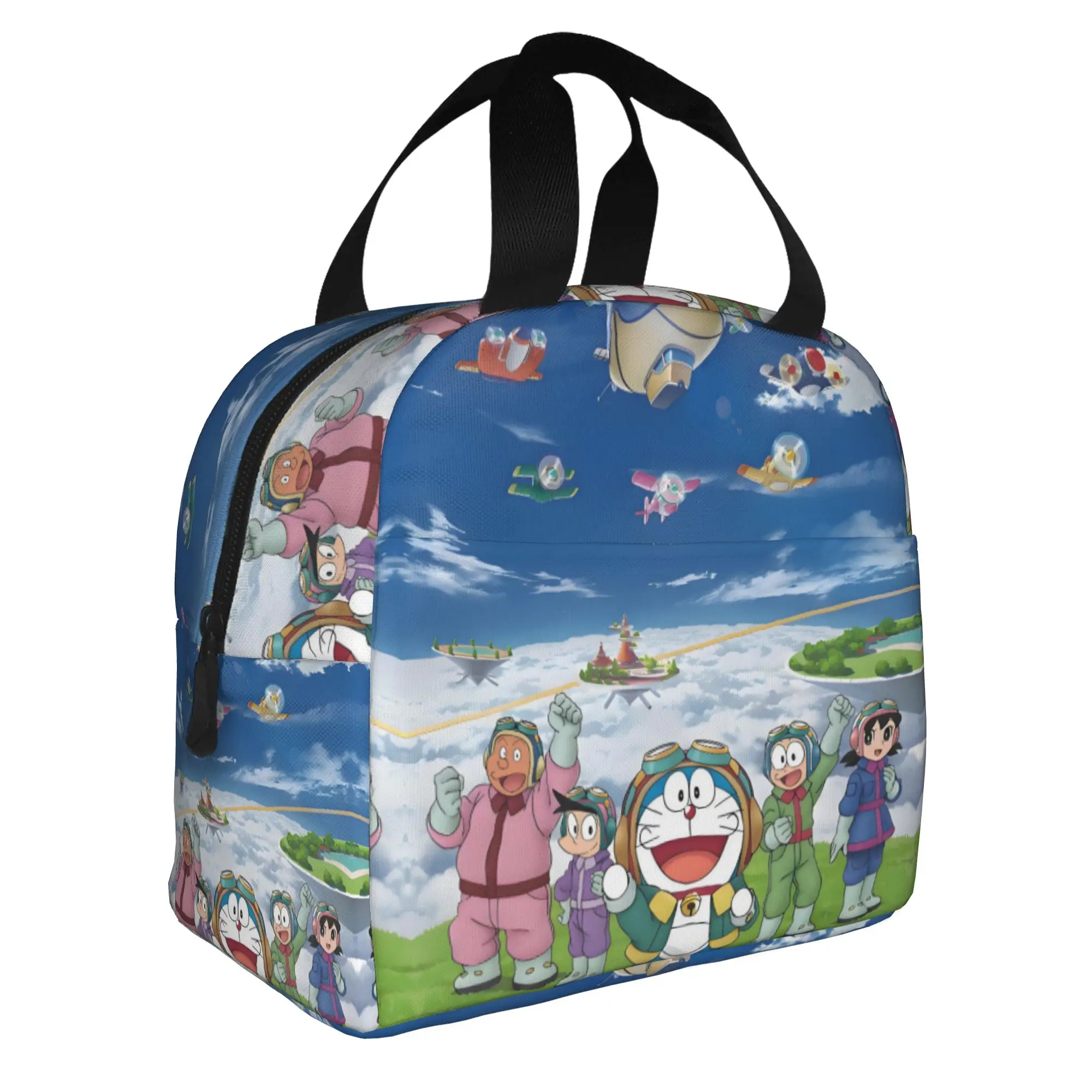 Lonchera reutilizable clásica personalizada D-Doraemons para mujer, bolsa térmica impermeable para comida, bolsa térmica para el almuerzo escolar