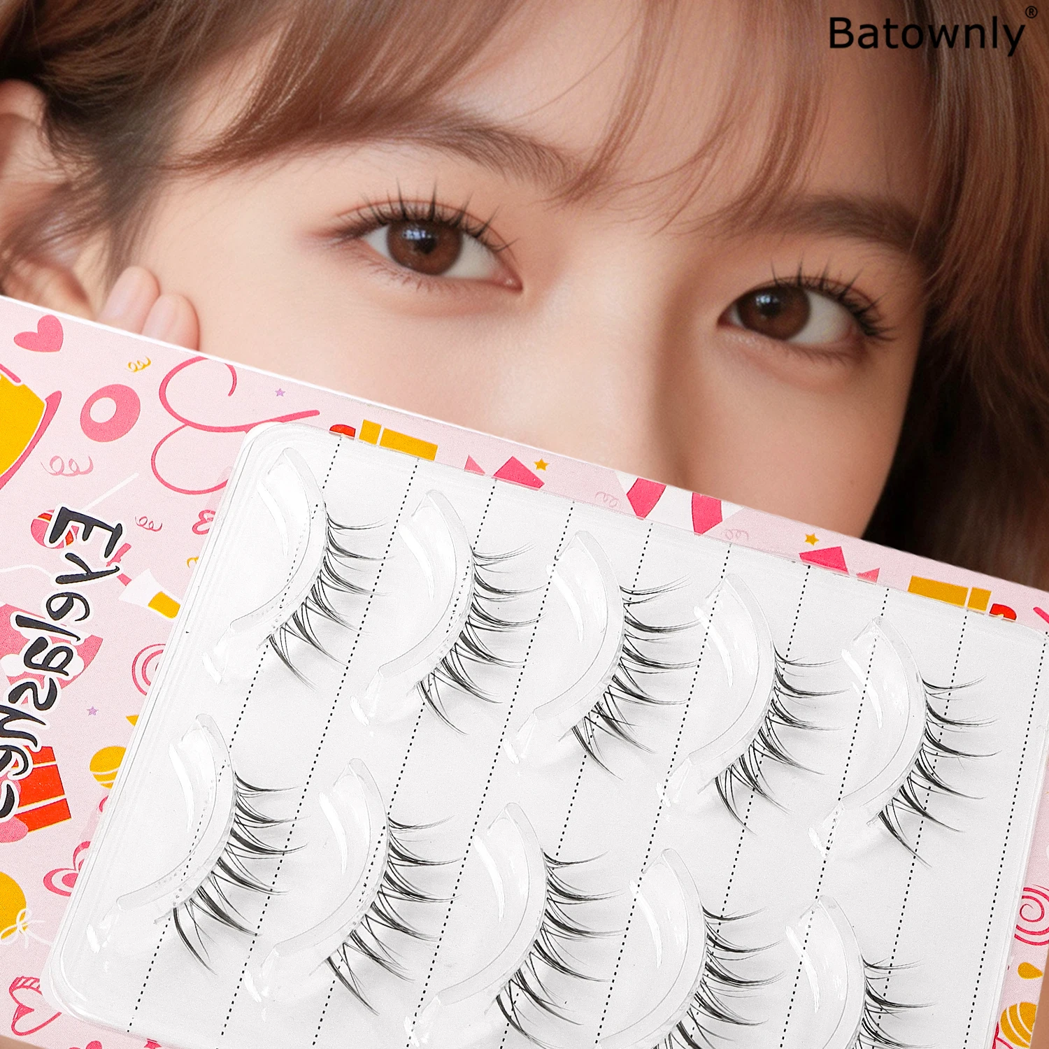 5 Pairs of Cartoon Eyelashes, Naturally Long, Half Eyelashes, Tapered Little Devil Eye Tail Eyelashes, Fairy Eyelashes, Beginner-Friendly, One-Piece Eyelashes