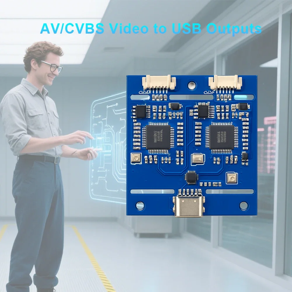 2 Ch USB Video 1080P Capture Card,AV/CVBS to USB Converter,UVC Compliant No Drive Needed for Android Windows Linux,AFN-C2U2
