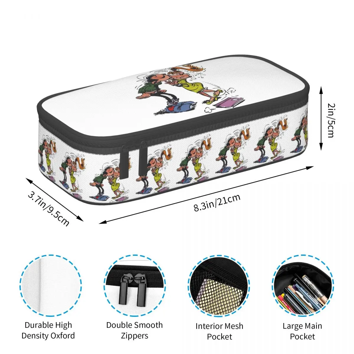 

Gaston Lagaffe Big Ben Head Пенал для карандашей для хранения канцелярских принадлежностей Большая вместительная коробка для ручек Сумка-карандаш для студентов