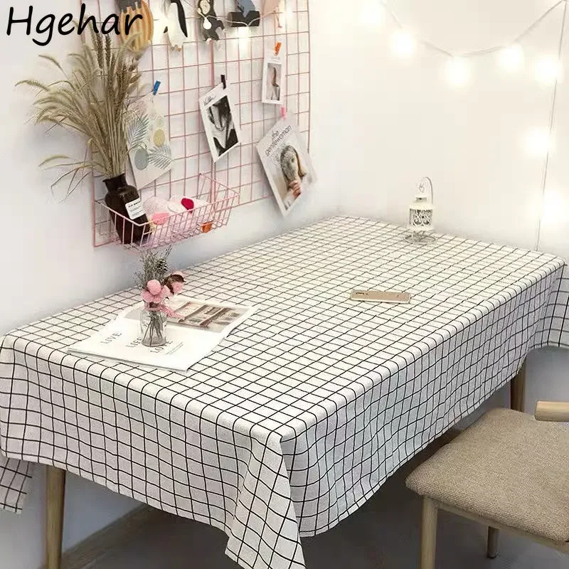 Plaid Table Cloth Linen Rectangular Students Desk Cover Mat Writing Household Girl Dining  Coffee cloth Japanese Style