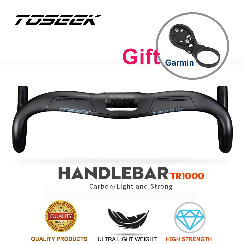 

TOSEEK TR-1000 Road Bike Handlebar Matte Black T800 Carbon Handlebar Internal Wiring 31.8mm 400/420/440mm Road Bike Accessories