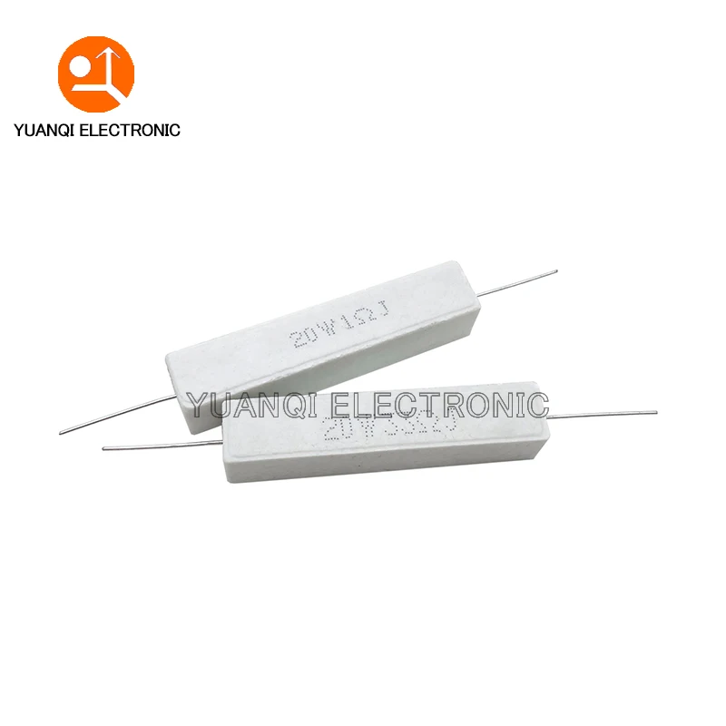 1 piece 20W 5% Cement Resistor Power Resistance 0.1R-10K 0.47 1 1.5 2.2 2.5 3 4.7 5.1 6 10 22 24 33 47 100 1.8K 2.2K 4.7K ohm