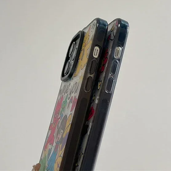 MagSafe Acrylic Cartoon Painting Pattern iPhone 11 12 13 14 15 Pro Max Protective Case with MagSafe
