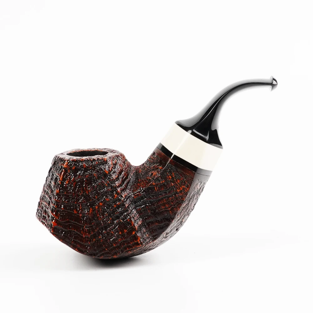 Imagem -03 - Handmade Briar Wood Tobacco Pipe Mens Smoking Grupo High-end Handcarved Madeira Sólida Alta Qualidade