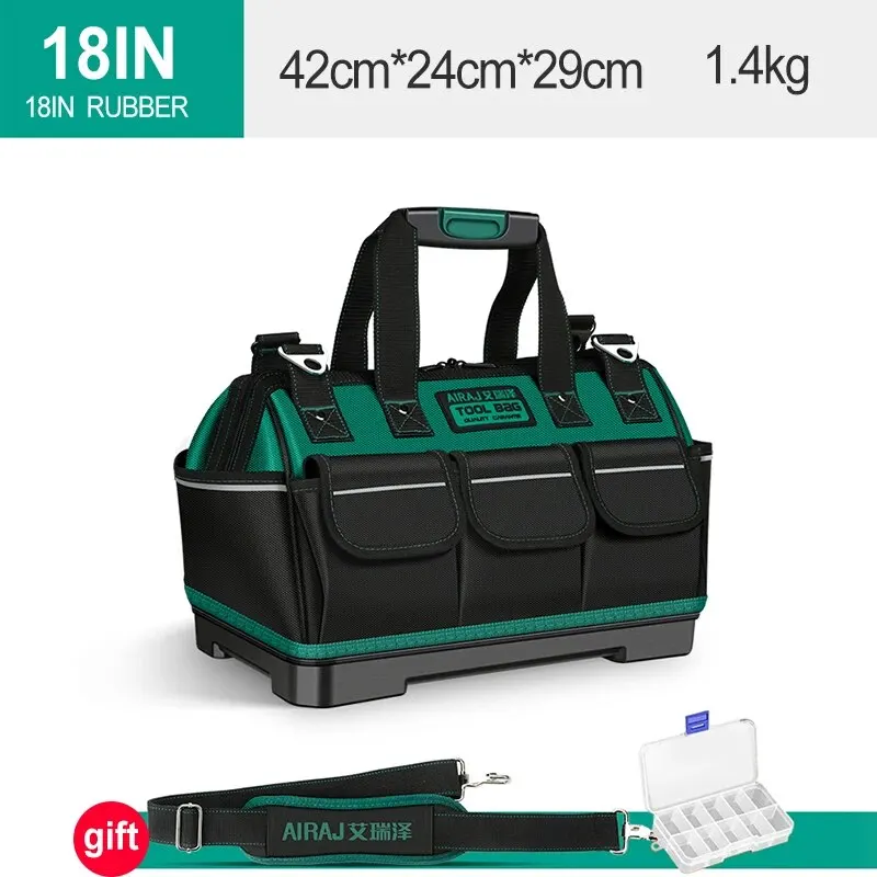 AIRAJ 18inch Multi Functional Oxford Tool Bag Plastic Bottom Anti Slip Waterproof Handle Electrician Special Tool Storage Bag