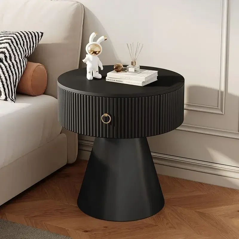 Cream guest simple modern slate side coffee table household bedroom bedside table drawer creative