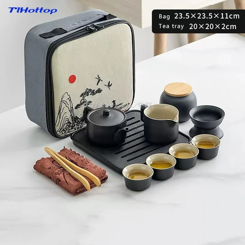 Travel Kung Fu Tea Set Portable Set To Make Tea Outdoor Travel Camping Tea Equipment Small Set Of Teacup Gift