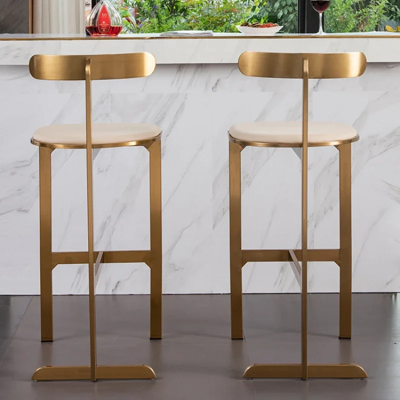 

Gold Modern Bar Chair Counter Metal Salon Nordic Reception Desk Bar Stool Design Make Up Sillas Para Comedor Home Furnitures