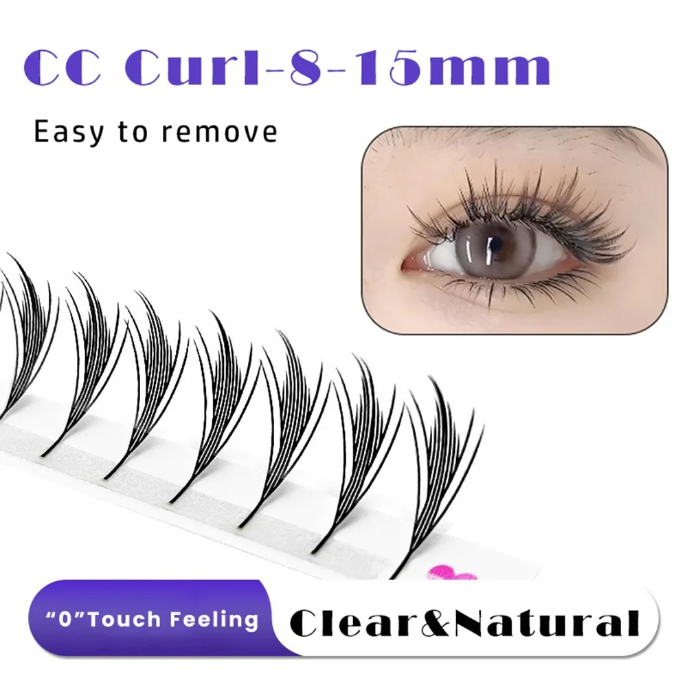 新しい12列クラスターラッシュキット、シングルクラスターC/D/CCカールミンクまつげエクステ、コミックウィングス個別まつげアイメイクツール