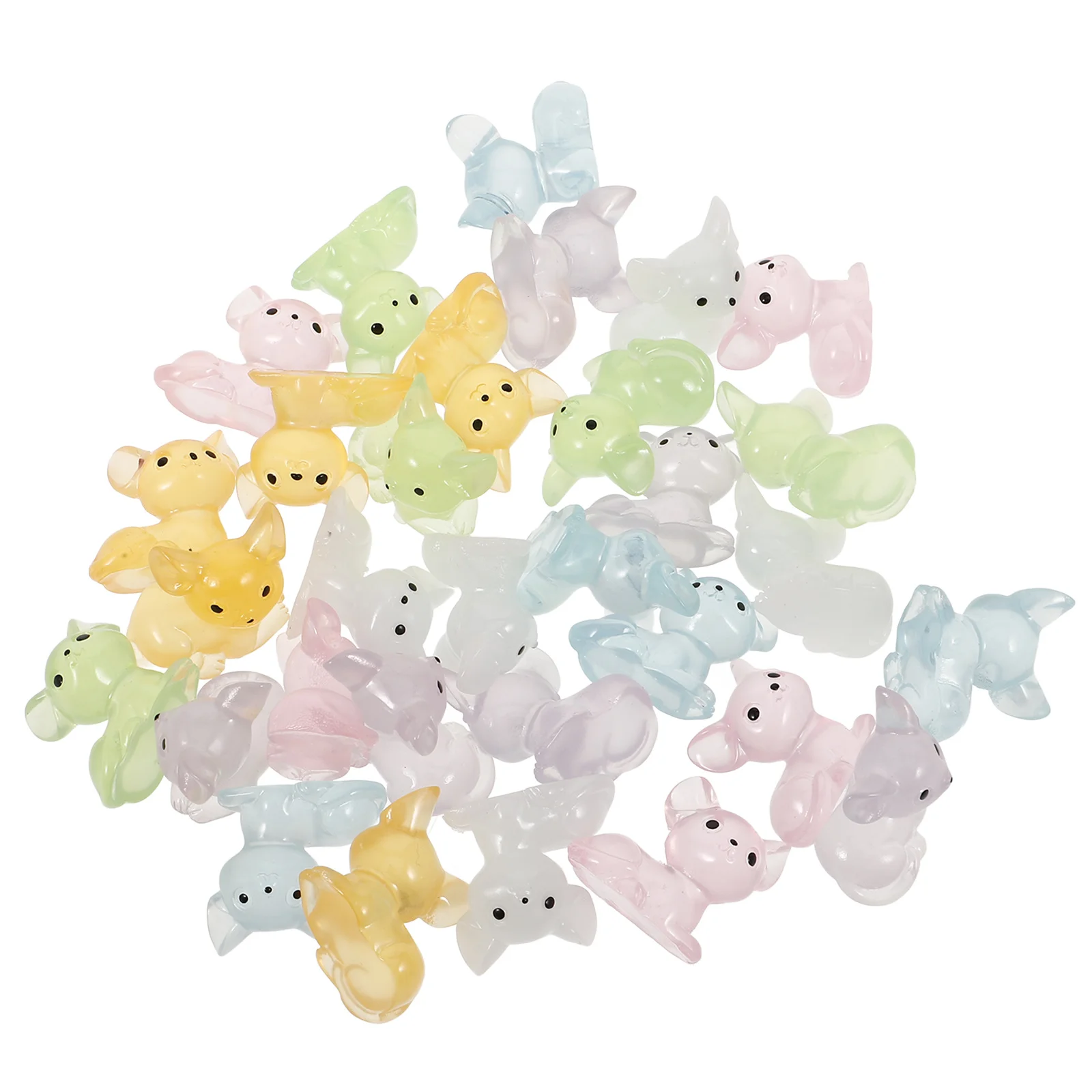 

3pcs 3 Count Glow in The Dark Animals Micro-landscape Cat Statue Resin Pet Sculptures Mini Miniature