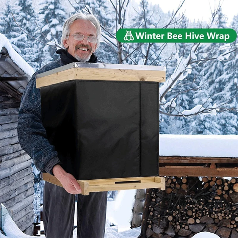 Beehive Box Wrap For Winter - 600D Oxford Beehive Protective Cover With Thermal Insulation, Cozy Windproof Cold Proof B Durable