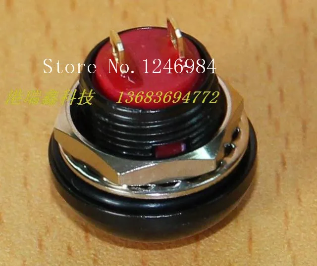 [SA]M12 waterproof switch reset button Taiwan Deli Wei PAS6 black metal edge with circular blue button lock--20pcs/lot