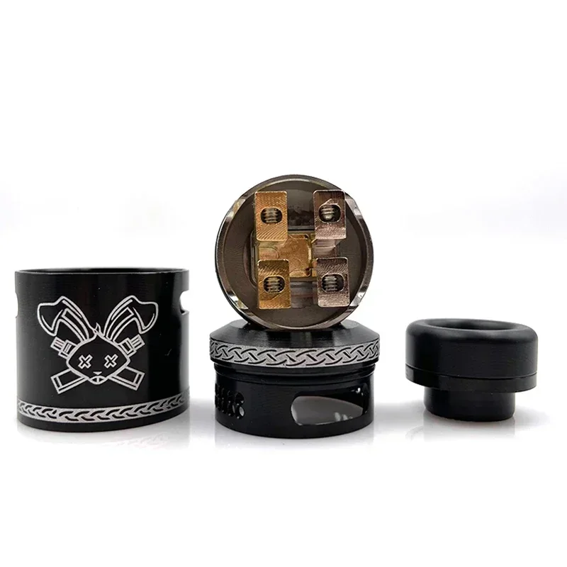 RunVape Dead Rabbit V2 RDA Atomizer Tank 24mm Conical Top Cap BF Squonk Capable Fit 510 Box Mod