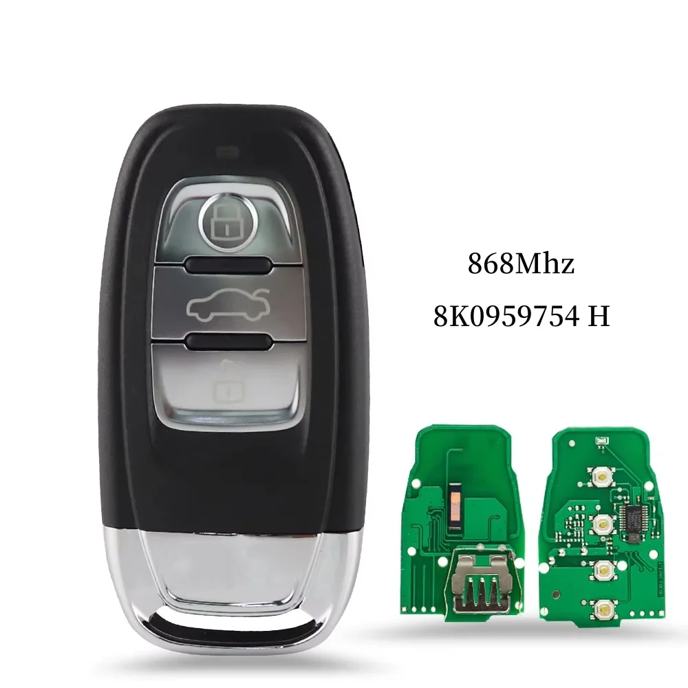 3/4 Knop 315/433/868Mhz Slimme Afstandsbediening Autosleutel Voor Audi Q5 A4 A4L A5 A6L A6 A7 A8 RS4 RS5 S4 S5 8T0959754C Semi Keyless Geen Logo