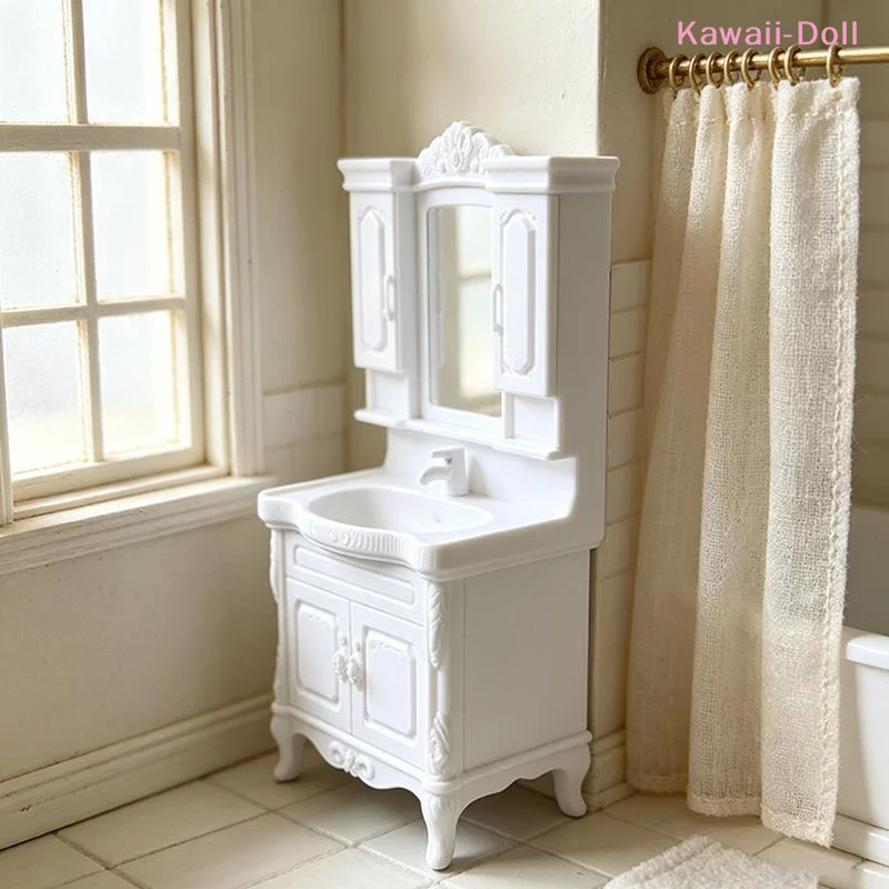 

[DO]1Pcs 1/12 Dollhouse Miniature Bathroom Handwashing Platform Model Doll Home Bathroom Furniture Decor Toy DIY Accessories[DO]