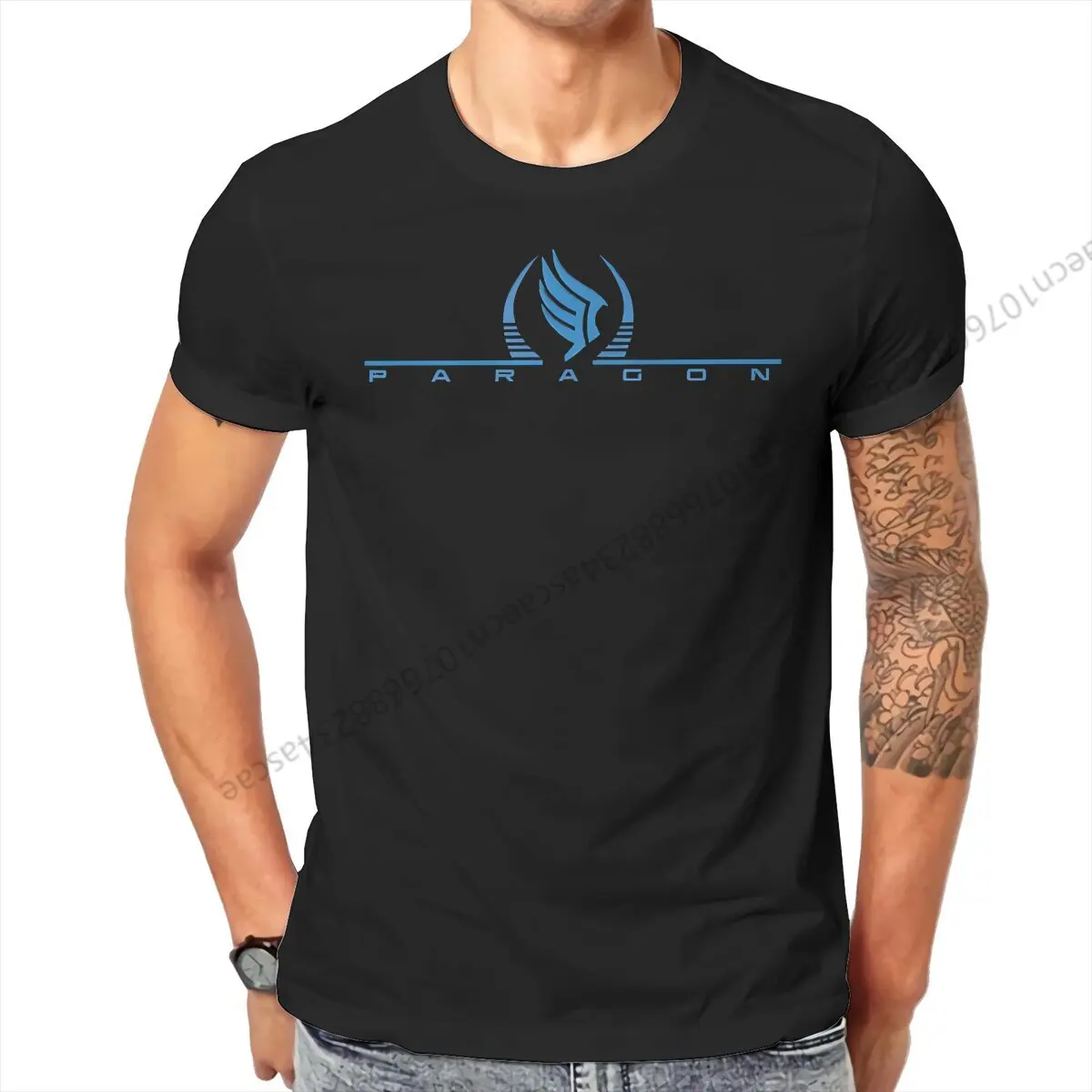 Paragon Mass Effect Men T Shirt Crewneck TShirt Cotton Short Sleeve