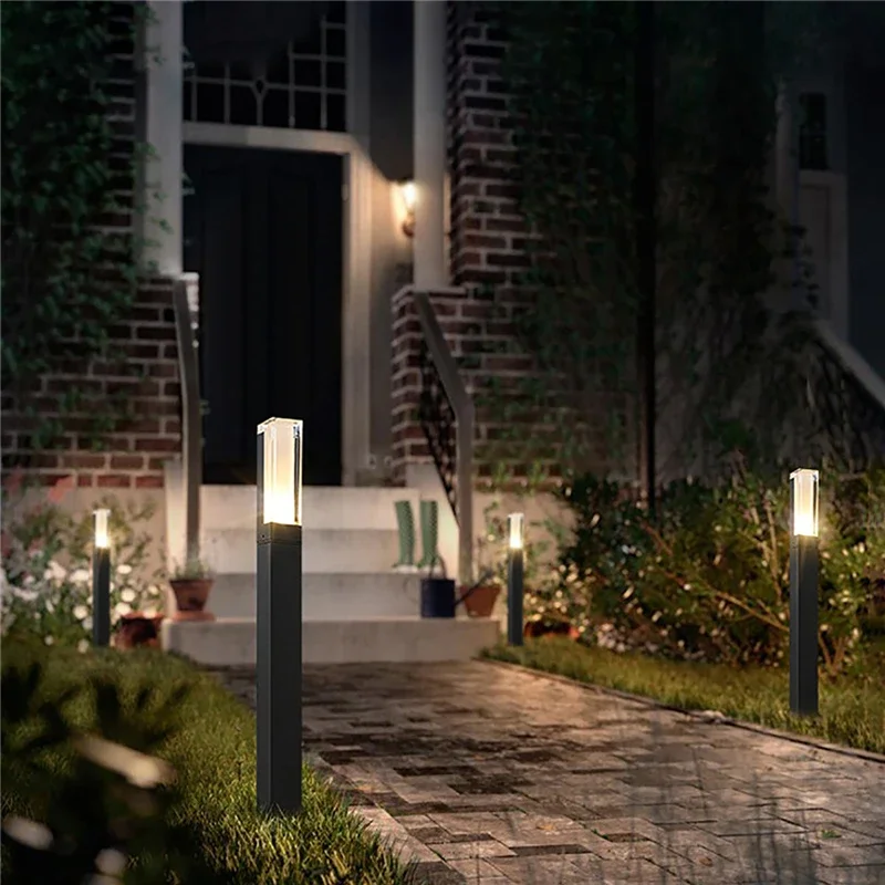 Imagem -03 - Quadrado Alumínio Pilar Path Candeeiros do Corredor Lâmpadas Impermeável Lawn Lâmpadas Jardim Rua Pátio Paisagem do Chão Iluminação Led Home Decor 27 cm 40cm 7w