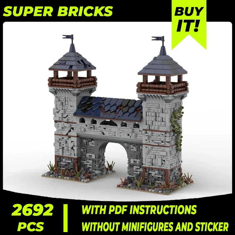 

Medieval Castle Model Moc Building Bricks Black Falcon Outpost Technology Modular Blocks Gifts Christmas Toys DIY Sets Assembly