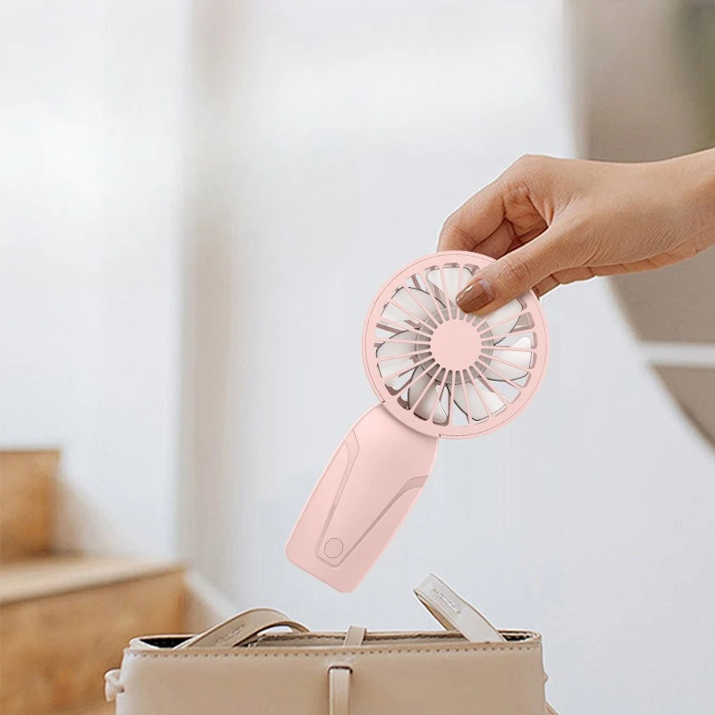 ‌ مروحة صغيرة محمولة مع 3 سرعات USB قابلة لإعادة الشحن، مروحة مكتب محمولة للسفر، مبرد شخصي هادئ للتخييم الصيفي