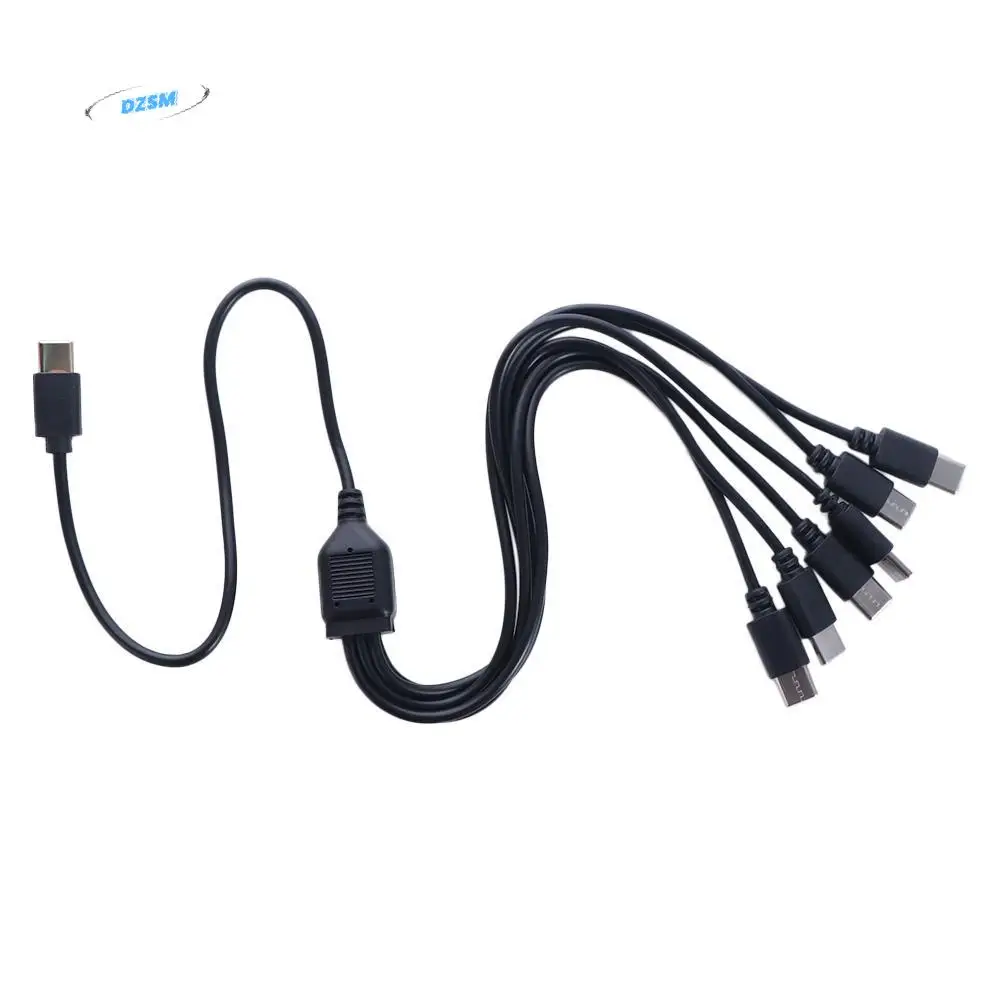 

6 in 1 Type-C USB C Splitter Cable 50cm8150cm USB Y Splitter Multi USB C To USB C Cable Micro-USB Black