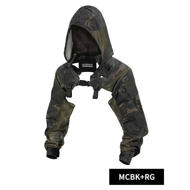 DMgear Тактическое пальто с капюшоном Боевая форма Куртка длинными рукавами Камуфляжная черная дышащая удобная куртка для охоты и кемпинга на открытом воздухе
