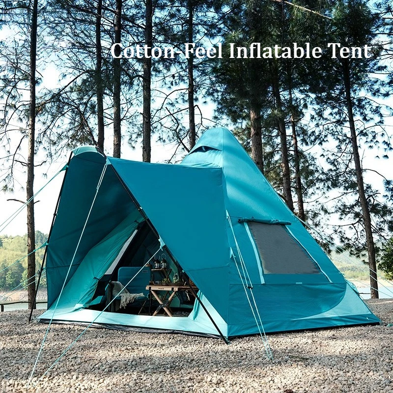 Double Layer Waterproof Thickened Inflatable Tent Outdoor Pyramid Camping Tent